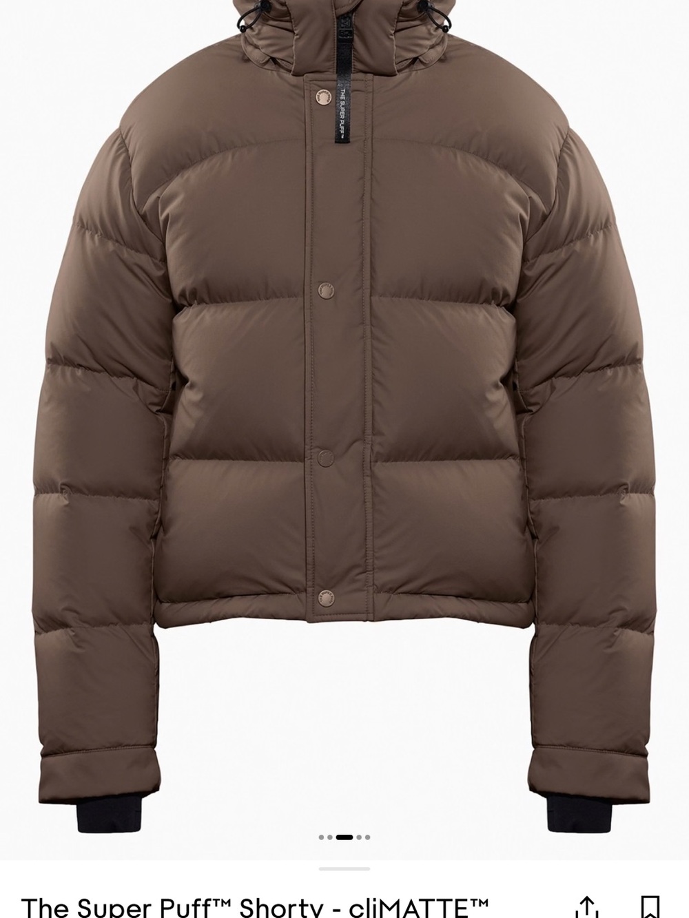 Aritzia The Super Puff™ Shorty Puffer Jacket - Rich Mocha Brown - Picture 1 of 2